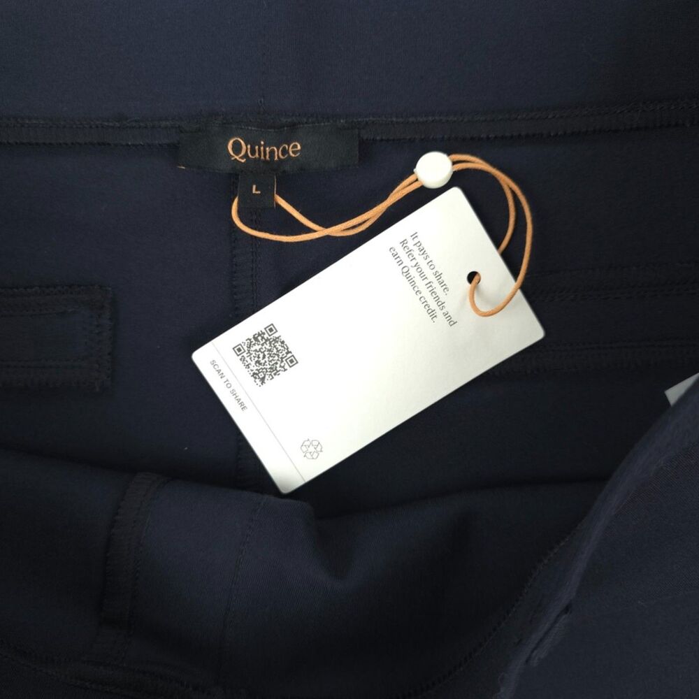 NWT Quince Ultra-Stretch Ponte Straight Leg Pants Navy Old Money Quiet Luxury - Picture 8 of 8